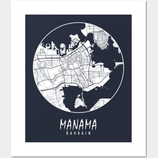 Manama, Bahrain City Map - Full Moon Posters and Art